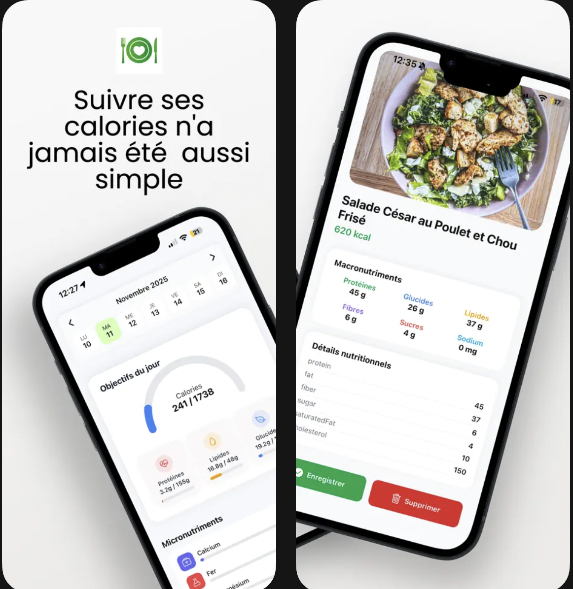Nutrio App - Suivi des calories et macronutriments